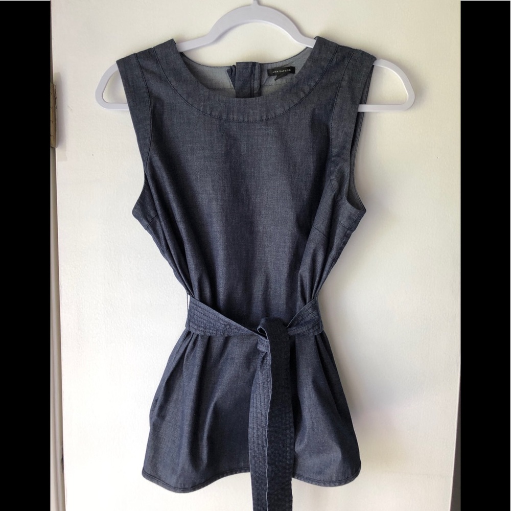 Ann Taylor Sleeveless Belted Top